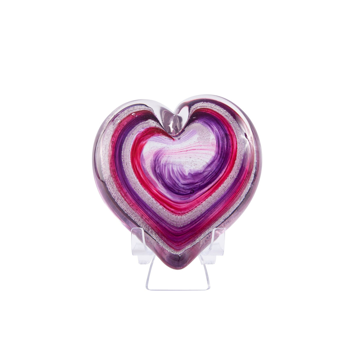 Glass Heart with Ashes  Soulbursts Cremation Glass Art