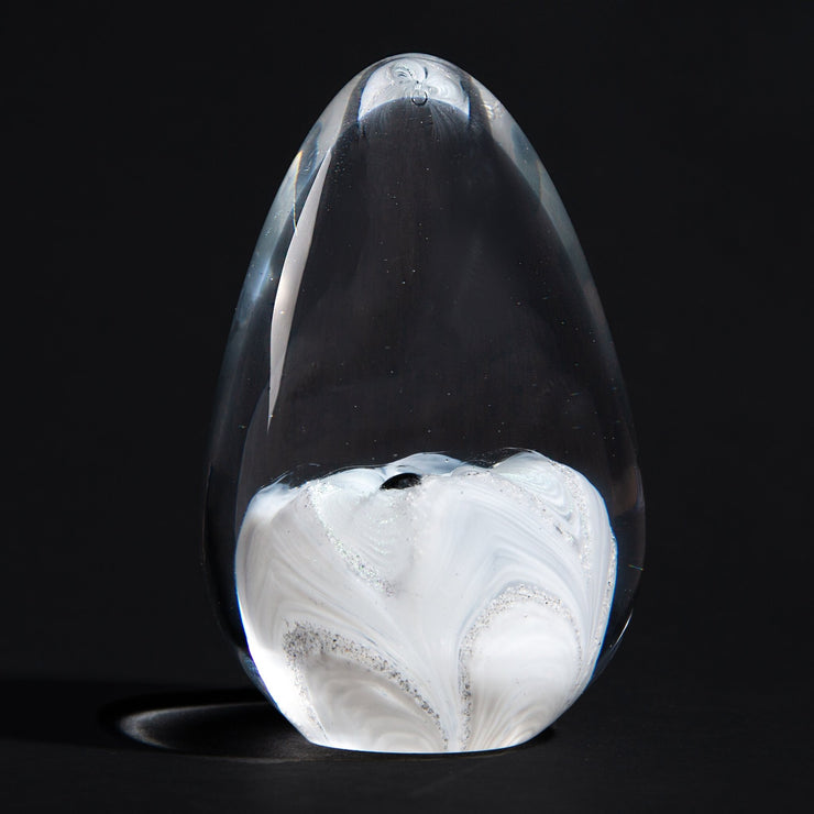 Cremation Glass Art Paperweight Egg with Ashes | Angel-eggs