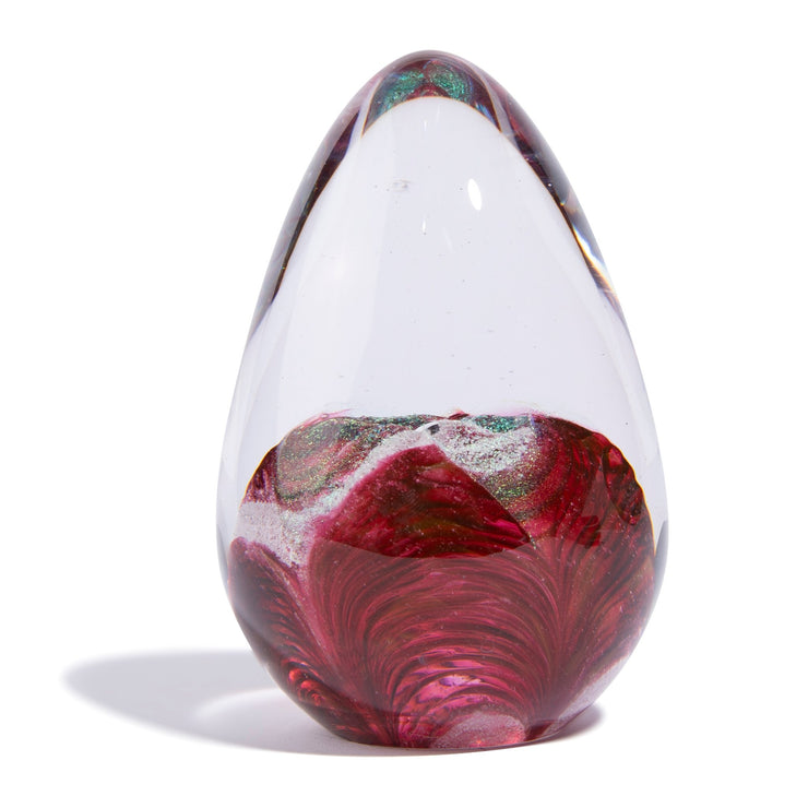 Cremation Glass Art Paperweight Egg with Ashes | Pomegranate-eggs