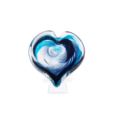 Glass Heart with Cremains - Standing