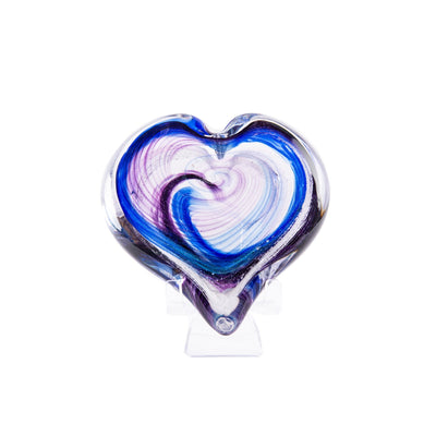 Hand Blown Glass Cremation Heart with Ashes | Night Fall-hearts