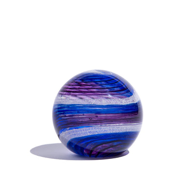 Hand Blown Glass Paperweight Orb With Cremation Ash | Night Fall-globes
