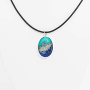 Oval Resin Pendant Memorial Necklace | Cremation Jewelry | Oceanic-jewelry