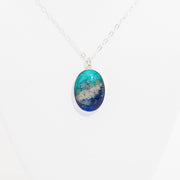 Oval Resin Pendant Memorial Necklace | Cremation Jewelry | Oceanic-jewelry