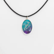 Oval Resin Pendant Memorial Necklace | Cremation Jewelry | Stellar-jewelry