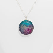 Round Resin Pendant Memorial Necklace | Cremation Jewelry | Stellar